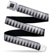 BD Wings Logo CLOSE-UP Black/Silver Seatbelt Belt - Peaks/Stripes Grays/White/Black Webbing Seatbelt Belts Buckle-Down