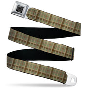 BD Wings Logo CLOSE-UP Black/Silver Seatbelt Belt - Plaid4 Mint Green/Tans/Brown Webbing Seatbelt Belts Buckle-Down