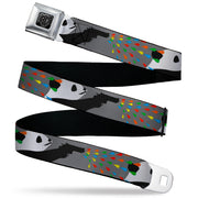 BD Wings Logo CLOSE-UP Black/Silver Seatbelt Belt - Panda Shooting Drops Gray/Black/White/Mutli Color Webbing Seatbelt Belts Buckle-Down