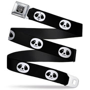 BD Wings Logo CLOSE-UP Full Color Black Silver Seatbelt Belt - Smiling Panda Face Black/White Webbing Seatbelt Belts Buckle-Down