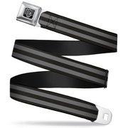BD Wings Logo CLOSE-UP Full Color Black Silver Seatbelt Belt - Stripes 3Black/2Gray Webbing Seatbelt Belts Buckle-Down