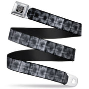 BD Wings Logo CLOSE-UP Full Color Black Silver Seatbelt Belt - Spinal X-Ray Black/White Webbing Seatbelt Belts Buckle-Down