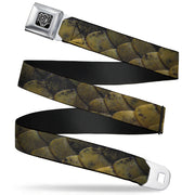 BD Wings Logo CLOSE-UP Full Color Black Silver Seatbelt Belt - Snake Skin CLOSE-UP Webbing Seatbelt Belts Buckle-Down