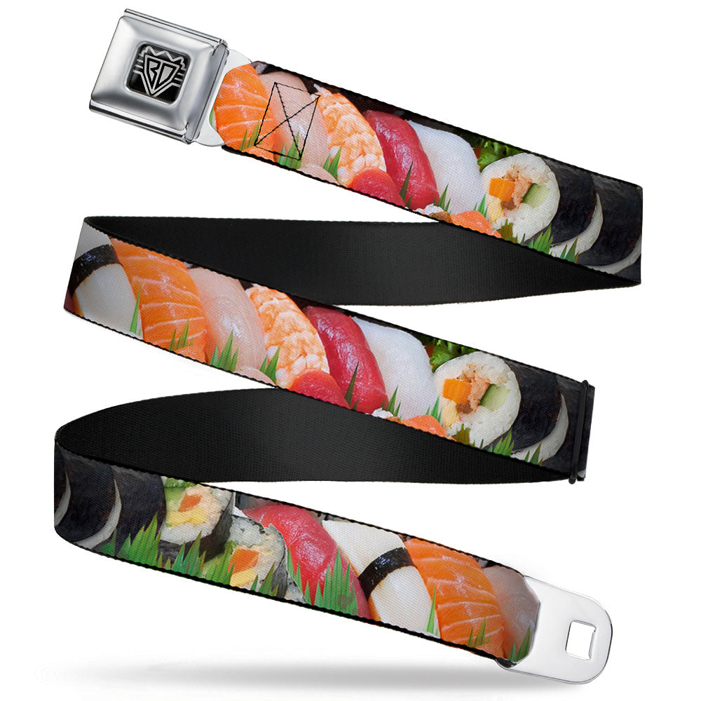 BD Wings Logo CLOSE-UP Full Color Black Silver Seatbelt Belt - Sushi Vivid Webbing Seatbelt Belts Buckle-Down