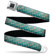 BD Wings Logo CLOSE-UP Black/Silver Seatbelt Belt - Track Weave Turquoise Blues/Black Webbing Seatbelt Belts Buckle-Down