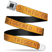 BD Wings Logo CLOSE-UP Black/Silver Seatbelt Belt - TRIGGERED Orange/Burgundy Webbing Seatbelt Belts Buckle-Down