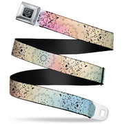 BD Wings Logo CLOSE-UP Black/Silver Seatbelt Belt - Bandana Paisley Ombre Pastel/Black Webbing Seatbelt Belts Buckle-Down