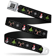 BD Wings Logo CLOSE-UP Full Color Black Silver Seatbelt Belt - Christmas Blocks Black/White/Multi Color Webbing Seatbelt Belts Buckle-Down