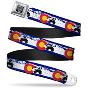 BD Wings Logo CLOSE-UP Full Color Black Silver Seatbelt Belt - Colorado/ATV Rider/Mountains Webbing Seatbelt Belts Buckle-Down