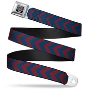 BD Wings Logo CLOSE-UP Full Color Black Silver Seatbelt Belt - Chevron2 Red/Navy Webbing Seatbelt Belts Buckle-Down