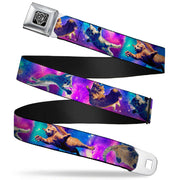 BD Wings Logo CLOSE-UP Full Color Black Silver Seatbelt Belt - Cats in Space Pinks/Blues Webbing Seatbelt Belts Buckle-Down