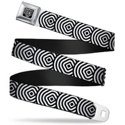 BD Wings Logo CLOSE-UP Full Color Black Silver Seatbelt Belt - Square Target White/Black Webbing Seatbelt Belts Buckle-Down