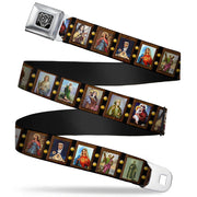 BD Wings Logo CLOSE-UP Full Color Black Silver Seatbelt Belt - Saint Blocks Webbing Seatbelt Belts Buckle-Down