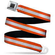 BD Wings Logo CLOSE-UP Black/Silver Seatbelt Belt - Stripes Orange/White/Orange Webbing Seatbelt Belts Buckle-Down