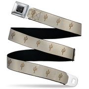 BD Wings Logo CLOSE-UP Black/Silver Seatbelt Belt - Cacti2 Tans Webbing Seatbelt Belts Buckle-Down
