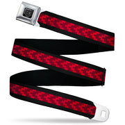 BD Wings Logo CLOSE-UP Black/Silver Seatbelt Belt - Chevron 8-Bit Black/Reds Webbing Seatbelt Belts Buckle-Down