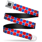 BD Wings Logo CLOSE-UP Black/Silver Seatbelt Belt - Smiley Sad Face Checker Red/White/Blue Webbing Seatbelt Belts Buckle-Down