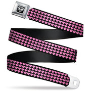 BD Heart Logo Full Color Black/White Seatbelt Belt - Mini Hearts Black/Pink Webbing Seatbelt Belts Buckle-Down