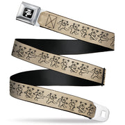 Grateful Dead Bear Seatbelt Belt - Dancing Bears Hemp/Black Webbing Seatbelt Belts Grateful Dead