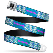 Grateful Dead Bear Seatbelt Belt - GRATEFUL DEAD Dancing Bear Trio Rays/Swirl Blues/Purples/Pink/White Webbing Seatbelt Belts Grateful Dead