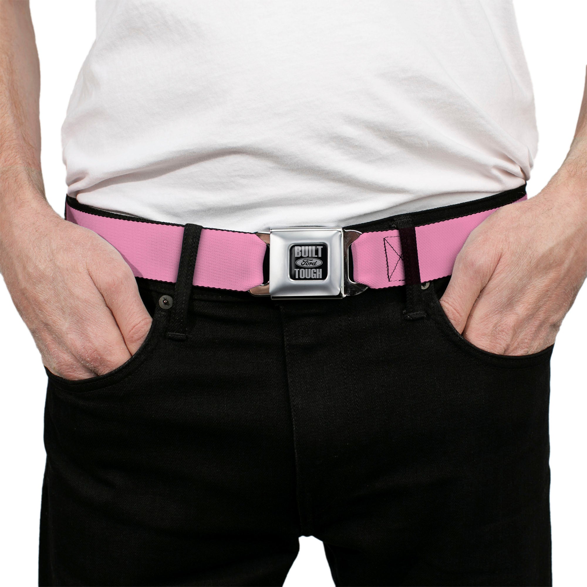 Built Ford Tough Seatbelt Belt - Baby Pink Webbing Seatbelt Belts Ford