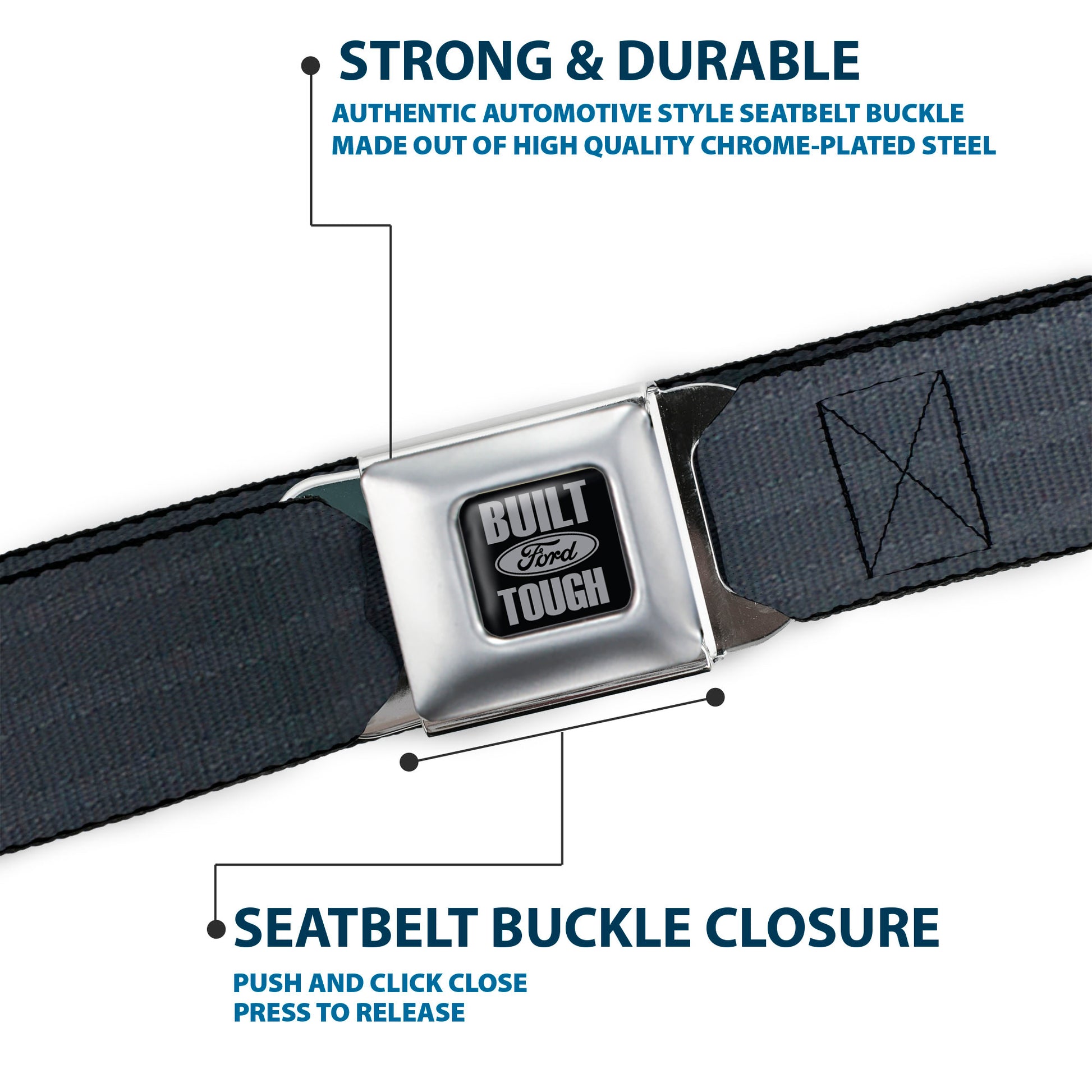 Built Ford Tough Seatbelt Belt - Black Panel Webbing Seatbelt Belts Ford