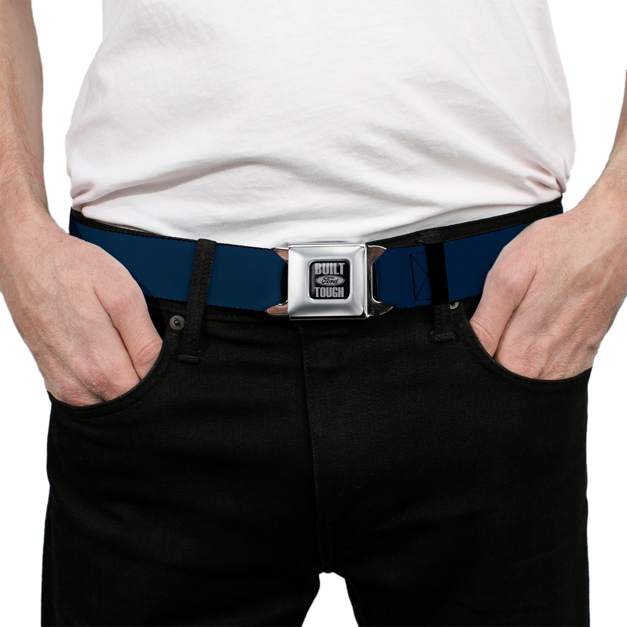 Built Ford Tough Seatbelt Belt - Navy Webbing Seatbelt Belts Ford
