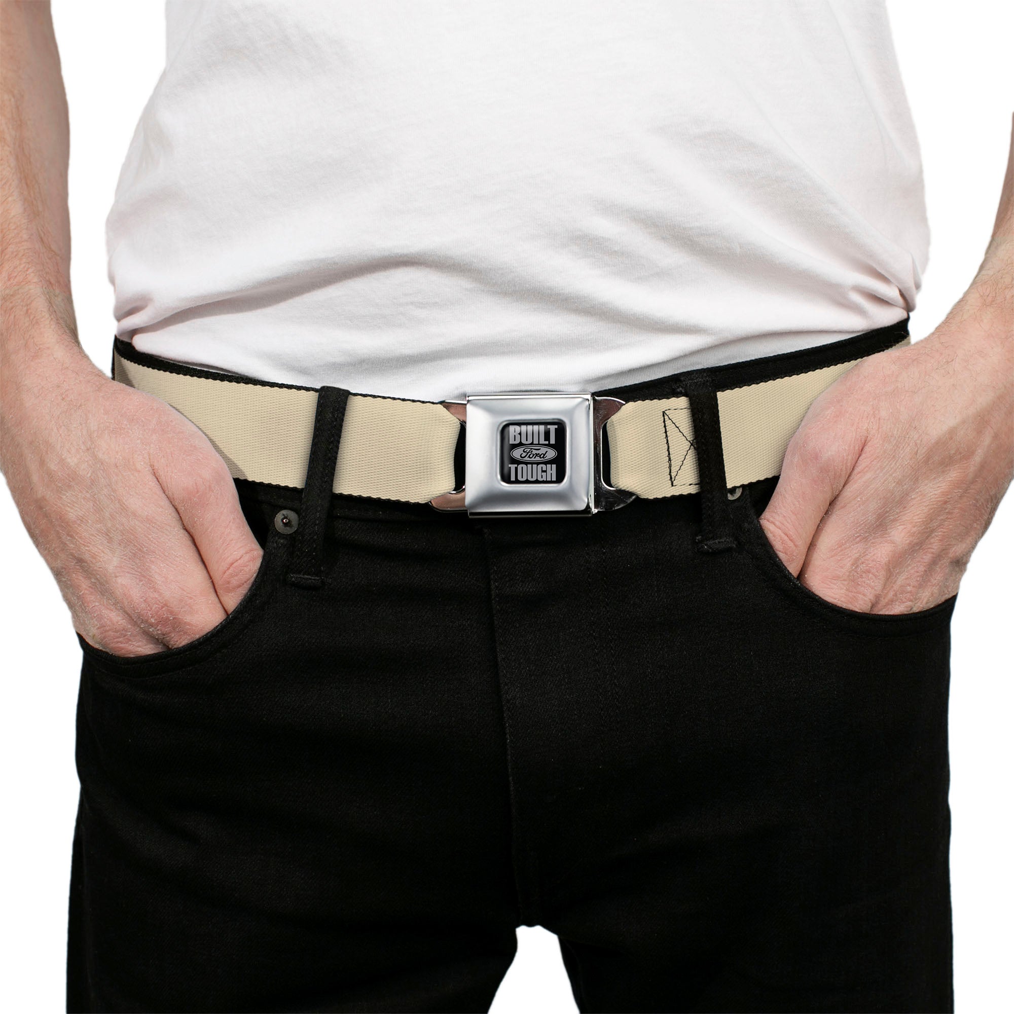 Built Ford Tough Seatbelt Belt - Tan Webbing Seatbelt Belts Ford