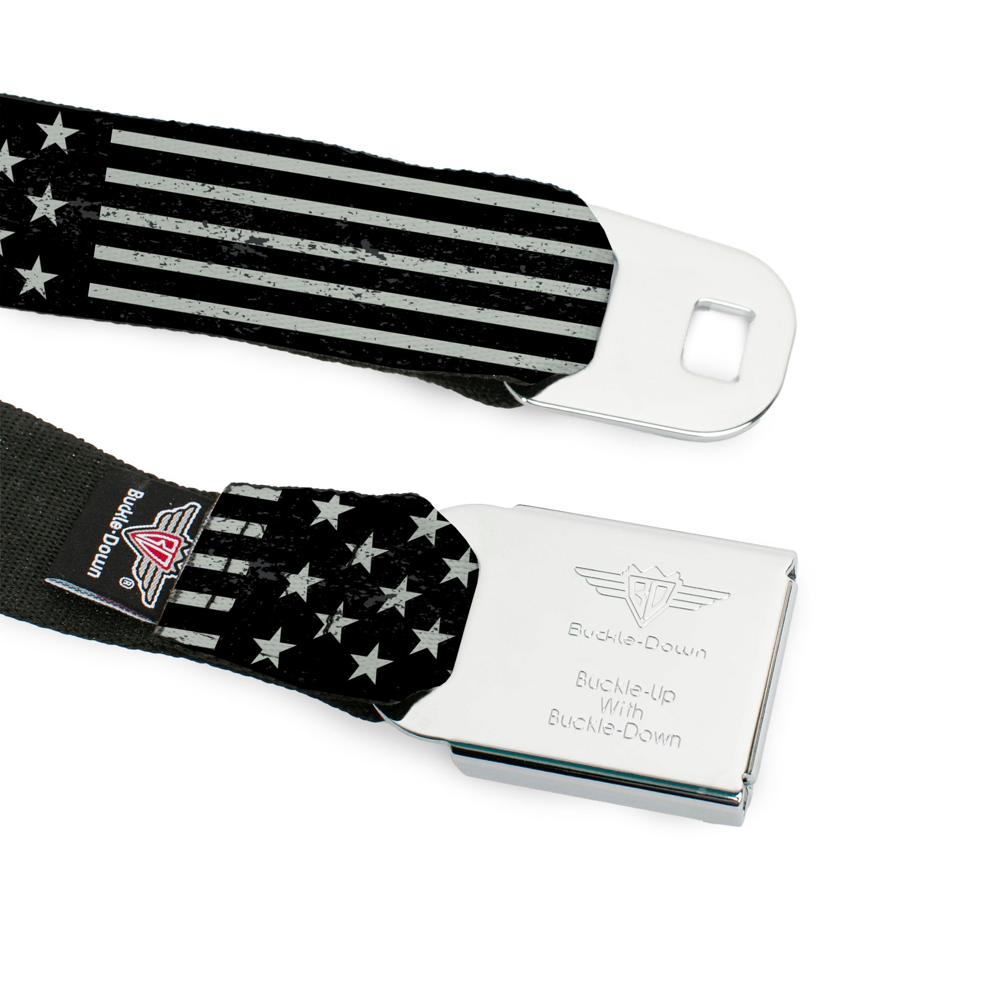 Built Ford Tough Seatbelt Belt - Americana Stars & Stripes2 Weathered Black/Gray Seatbelt Belts Ford