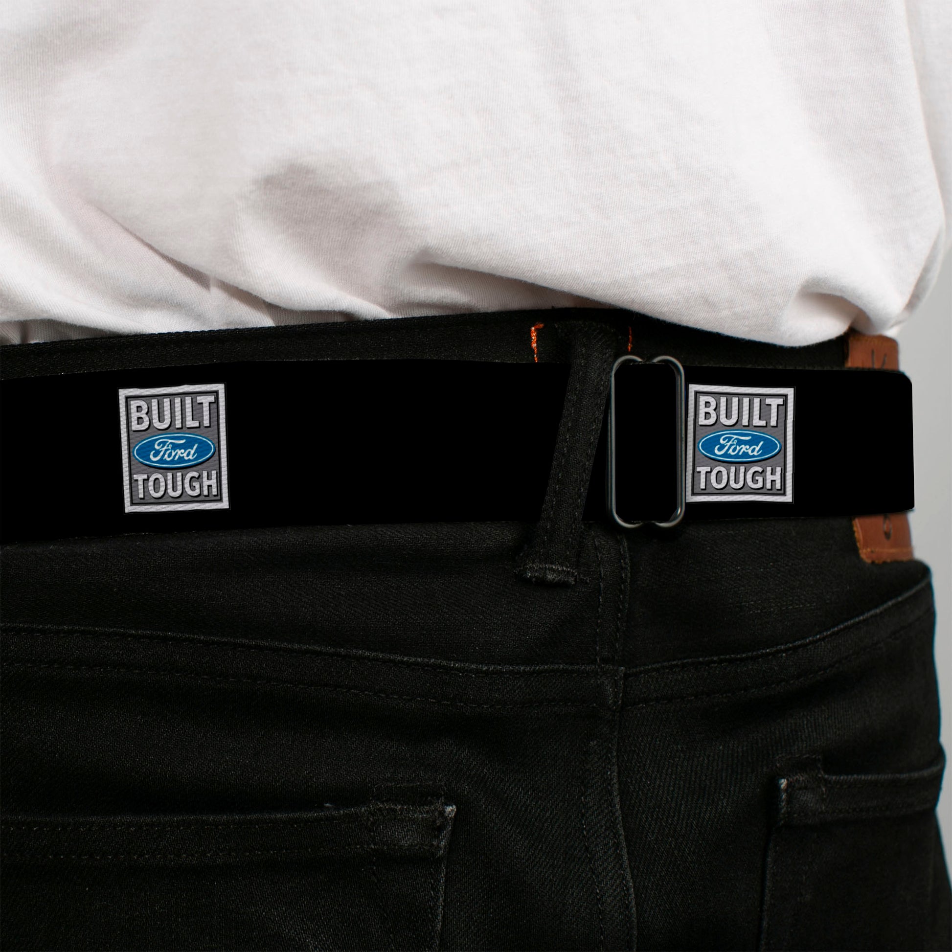 Built Ford Tough Seatbelt Belt - Built Ford Tough Logo REPEAT Webbing Seatbelt Belts Ford
