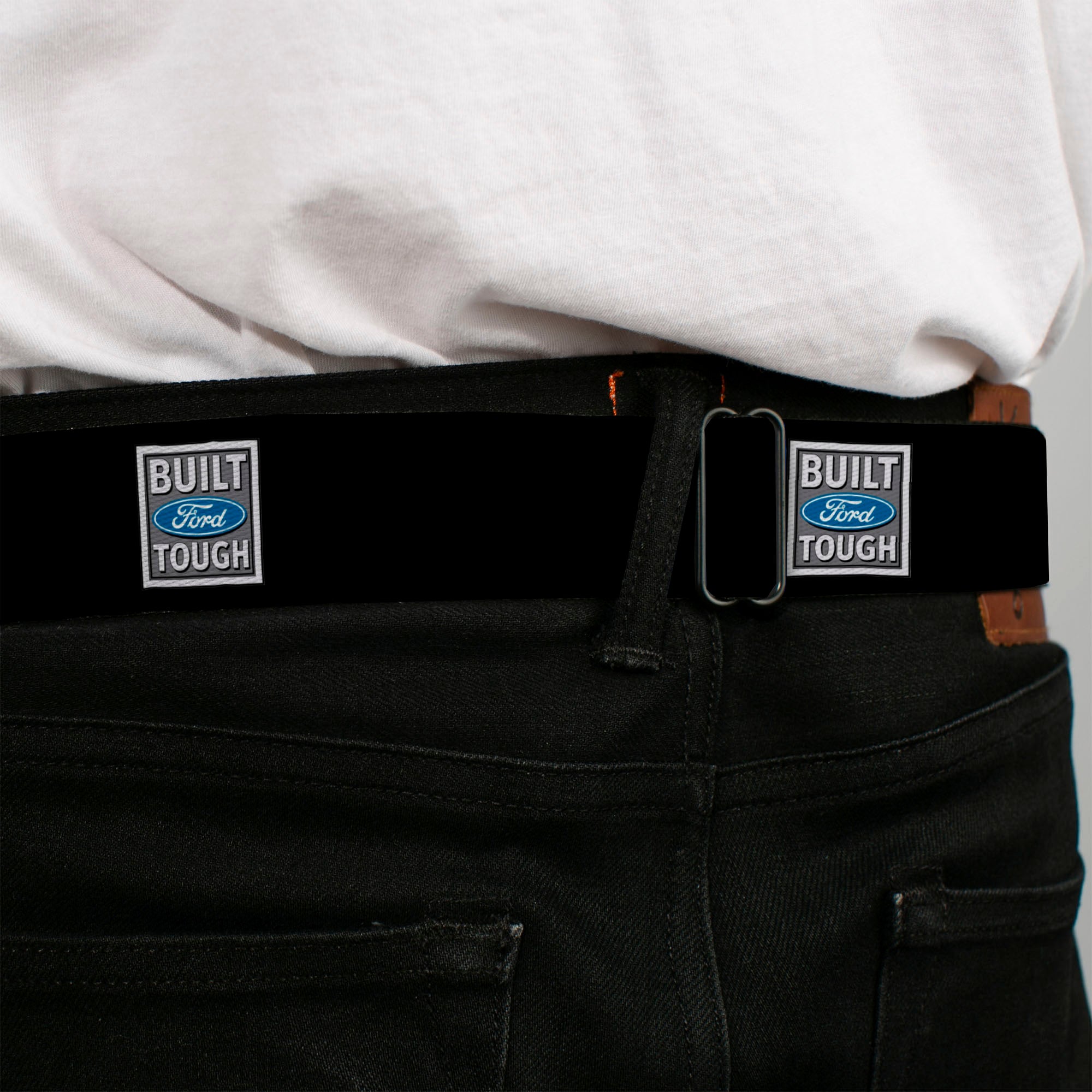Built Ford Tough Seatbelt Belt - Built Ford Tough Logo REPEAT Webbing Seatbelt Belts Ford