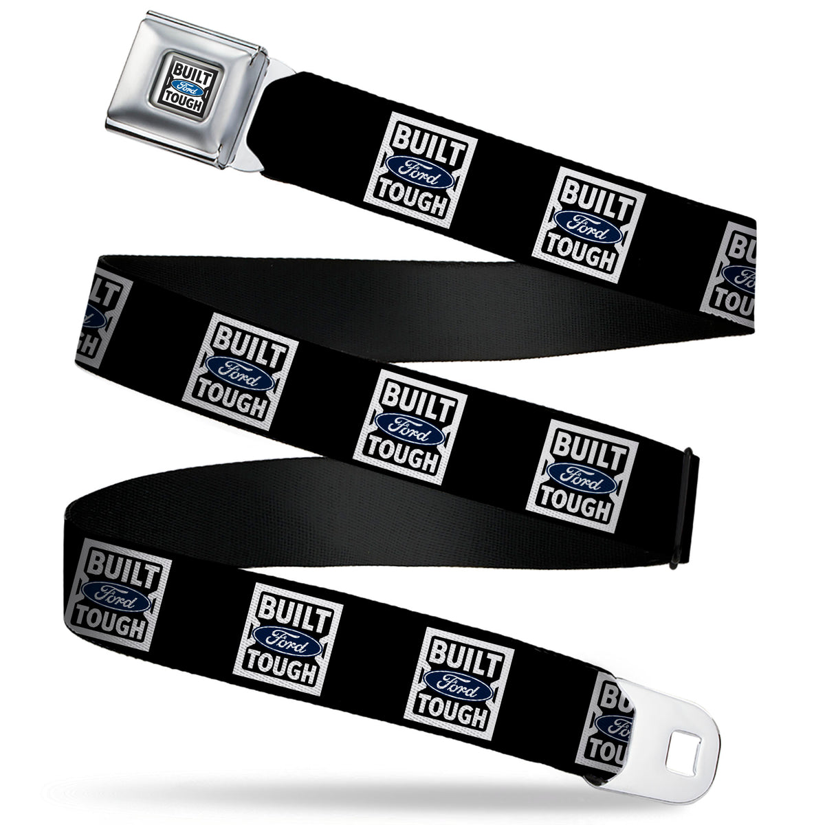 Built Ford Tough Seatbelt Belt - Built Ford Tough Logo REPEAT Webbing Seatbelt Belts Ford