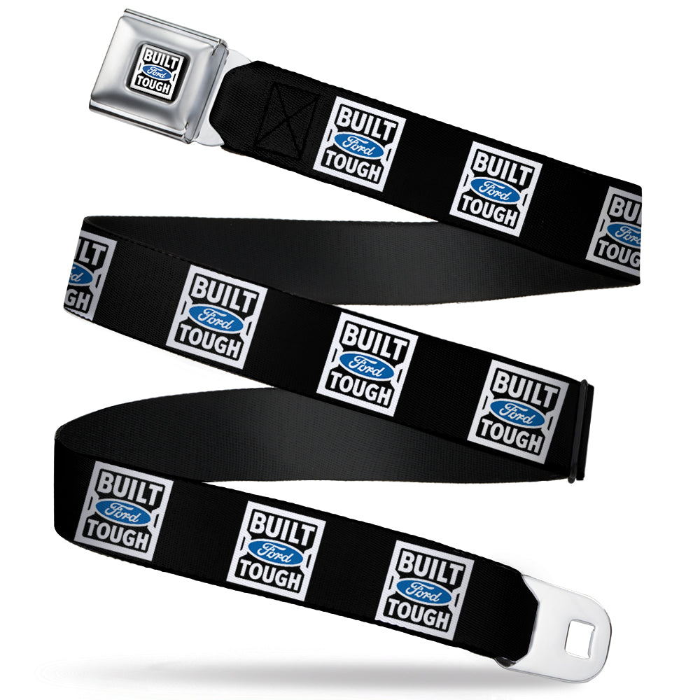 BUILT FORD TOUGH Logo2 Full Color Black White Blue Seatbelt Belt - BUILT FORD TOUGH Logo2 Black/White/Blue Webbing Seatbelt Belts Ford