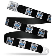 BUILT FORD TOUGH Logo2 Full Color Black White Blue Seatbelt Belt - BUILT FORD TOUGH Logo2 Black/White/Blue Webbing Seatbelt Belts Ford
