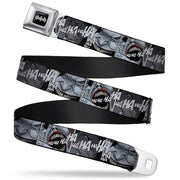 Batman Black Silver Seatbelt Belt - Joker Laughing CLOSE-UP Black/White Webbing Seatbelt Belts DC Comics