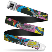 Batman Black/Silver Seatbelt Belt - BATGIRL-IS SHE HERO OR VILLAIN? w/Batgirl in Action Webbing Seatbelt Belts DC Comics