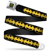 Batman Full Color Black Yellow Seatbelt Belt - Bat Signal-3 Black/Yellow/Black Webbing Seatbelt Belts DC Comics
