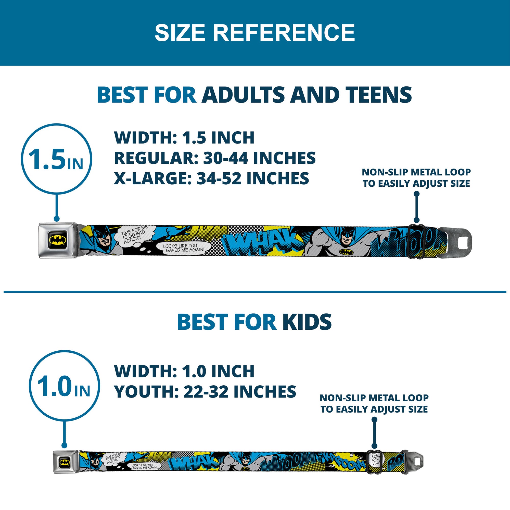 Batman Full Color Black Yellow Seatbelt Belt - Batman Scene1 Webbing Seatbelt Belts DC Comics