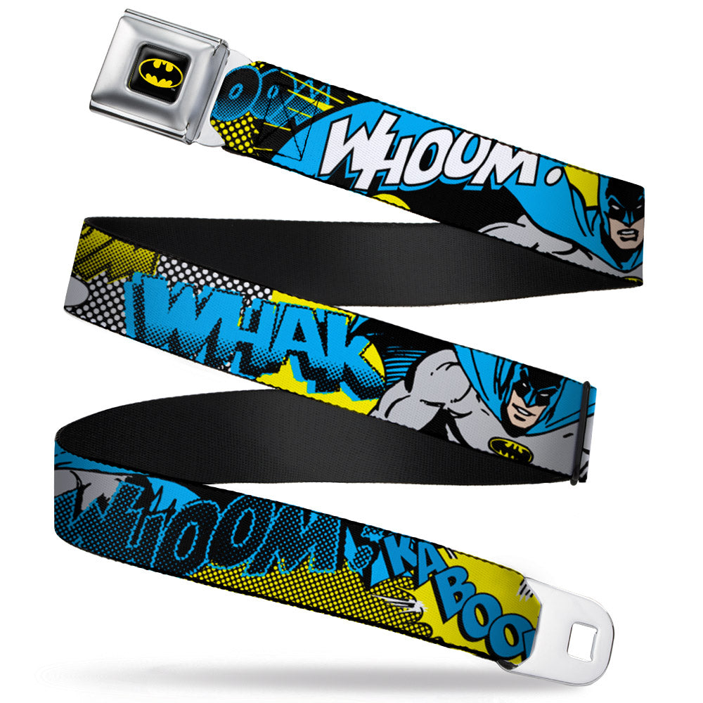 Batman Full Color Black Yellow Seatbelt Belt - Batman Scene1 Webbing Seatbelt Belts DC Comics