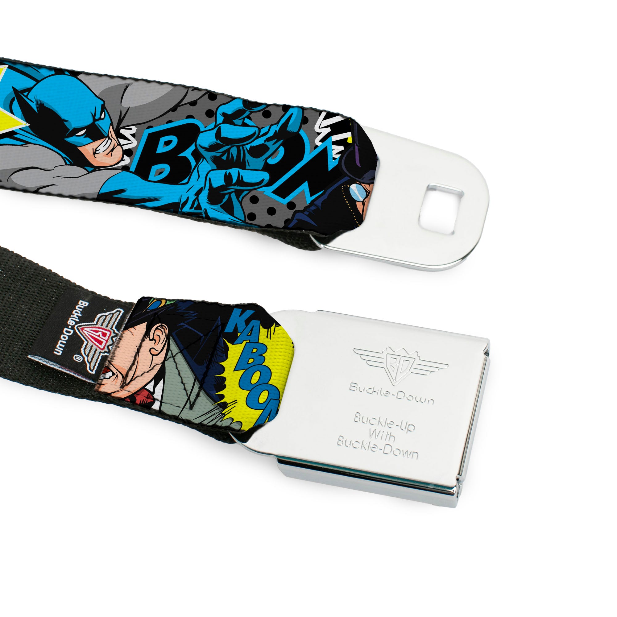 Batman Full Color Black Yellow Seatbelt Belt - Batman & Villains1 Webbing Seatbelt Belts DC Comics