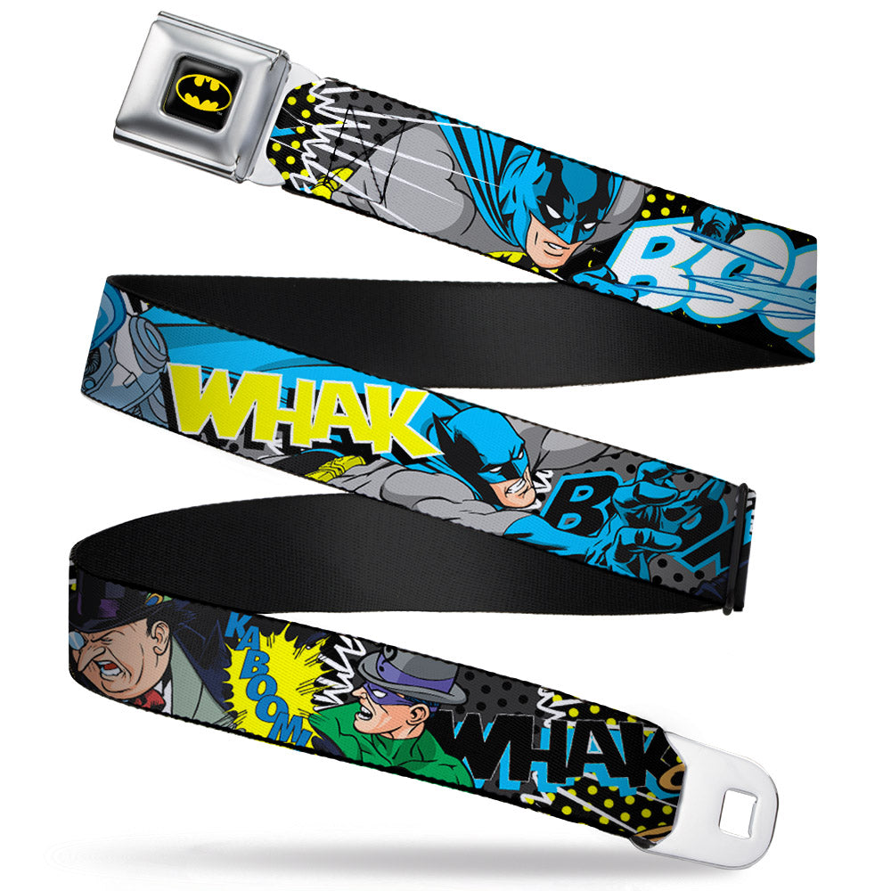 Batman Full Color Black Yellow Seatbelt Belt - Batman & Villains1 Webbing Seatbelt Belts DC Comics