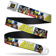 Batman Full Color Black Yellow Seatbelt Belt - BATGIRL Panels Yellow/Pink Webbing Seatbelt Belts DC Comics