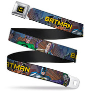 Batman Full Color Black Yellow Seatbelt Belt - BATMAN & Villains2/Cityscape Webbing Seatbelt Belts DC Comics