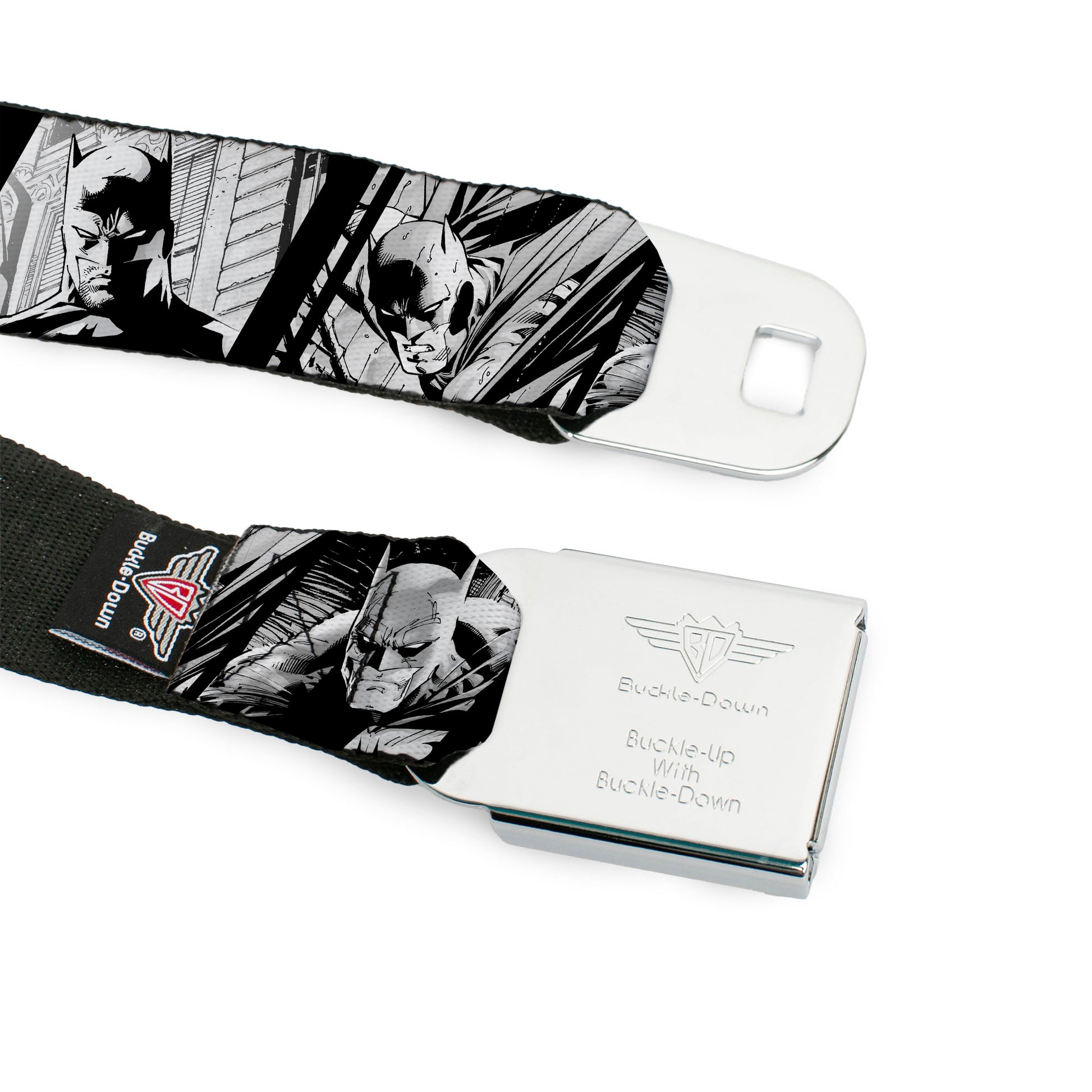 Batman Full Color Black/Yellow Seatbelt Belt - Batman Hush Pose Sketches Black/White Webbing Seatbelt Belts DC Comics