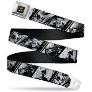 Batman Full Color Black/Yellow Seatbelt Belt - Batman Hush Pose Sketches Black/White Webbing Seatbelt Belts DC Comics