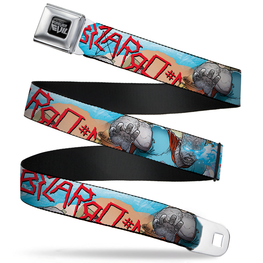 DC COMICS FOREVER EVIL Full Color Black Gray Seatbelt Belt - Superman Forever Evil Issue 23.1 BIZARRO #1 Cover Pose Blues/Red Webbing Seatbelt Belts DC Comics