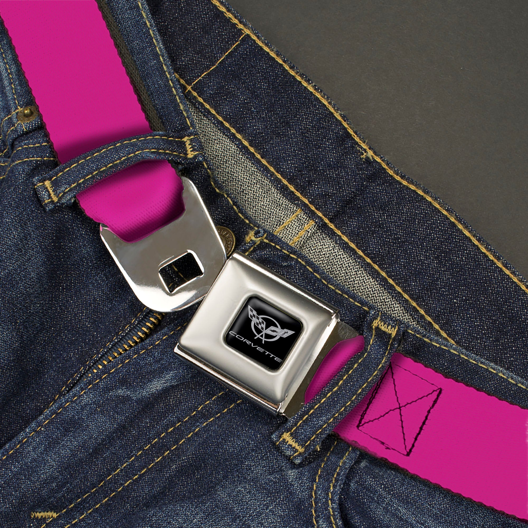 Corvette Seatbelt Belt - Fuchsia Webbing Seatbelt Belts GM General Motors