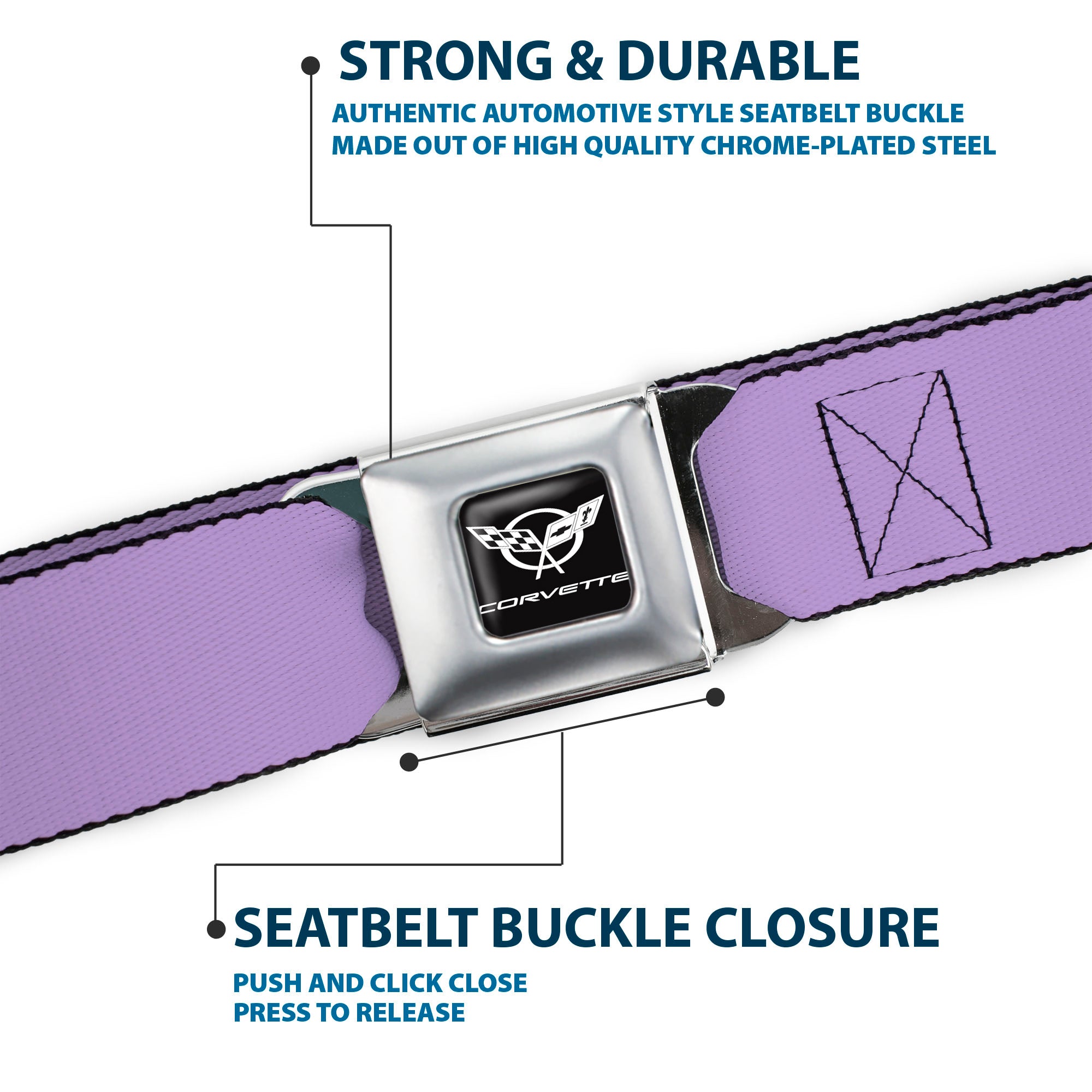 Corvette Seatbelt Belt - Lavender Webbing Seatbelt Belts GM General Motors
