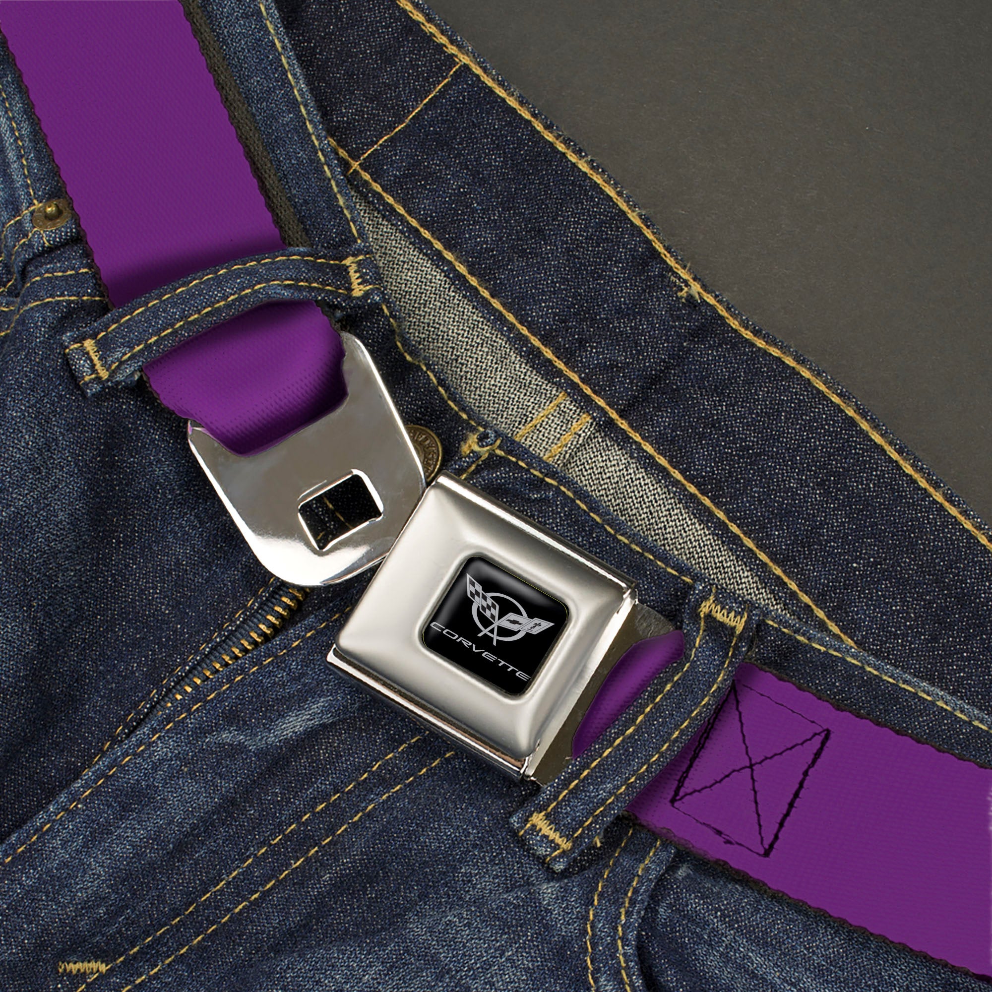 Corvette Seatbelt Belt - Purple Webbing Seatbelt Belts GM General Motors