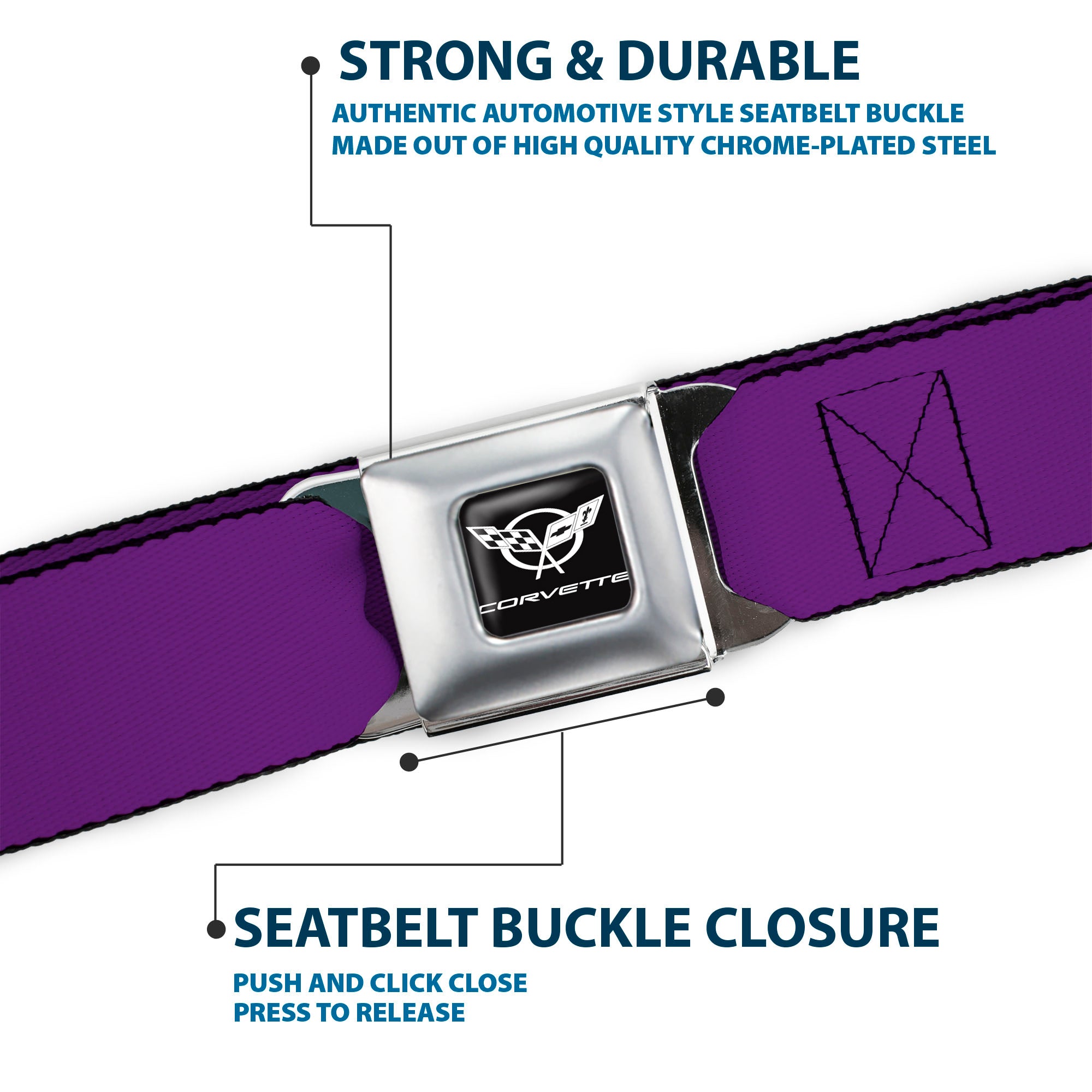 Corvette Seatbelt Belt - Purple Webbing Seatbelt Belts GM General Motors